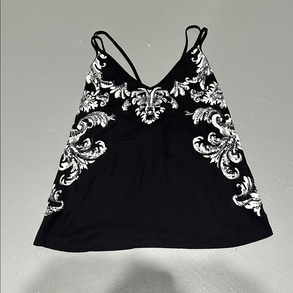 Express Black with Pattern Dressy Tank Top